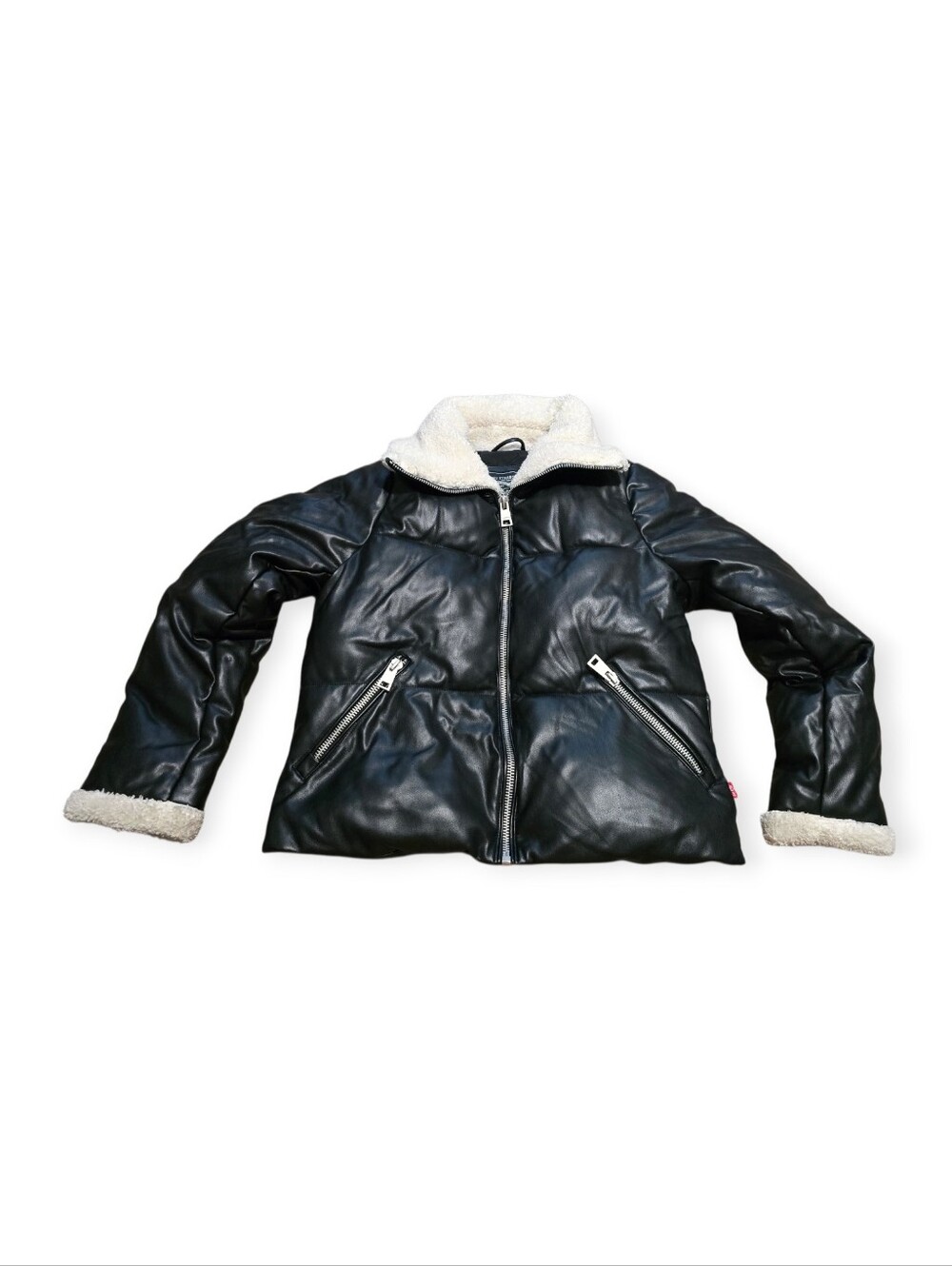 Levi's women's black faux leather puffer - Picture 2 of 8